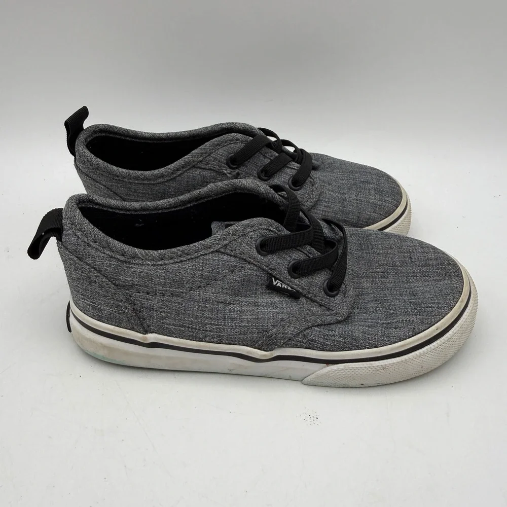 Vans Atwood Sneakers Toddler Size 9 Grey Canvas Low Top Skate Shoes